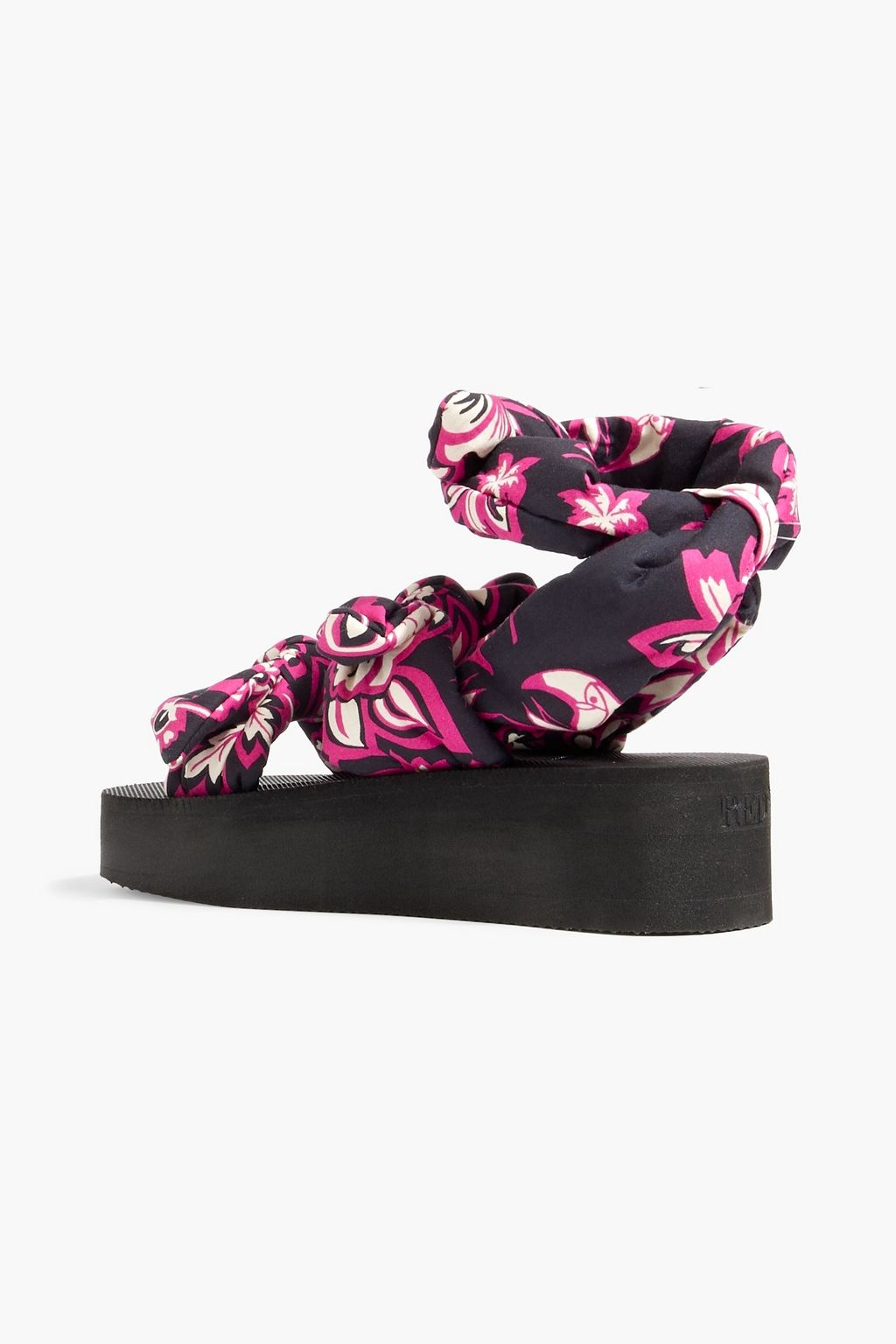 RED(V) Knotted printed cotton platform sandals