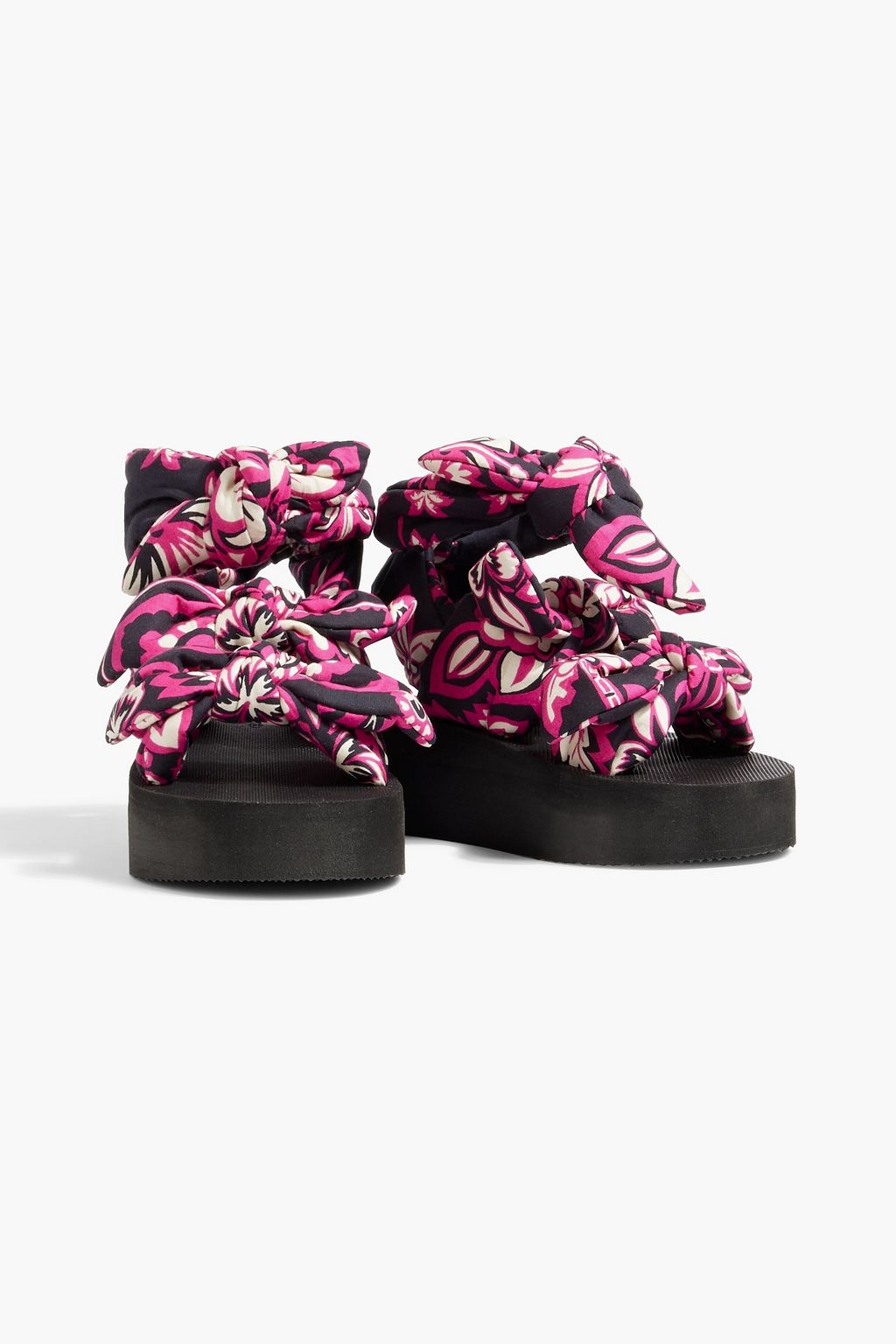 RED(V) Knotted printed cotton platform sandals