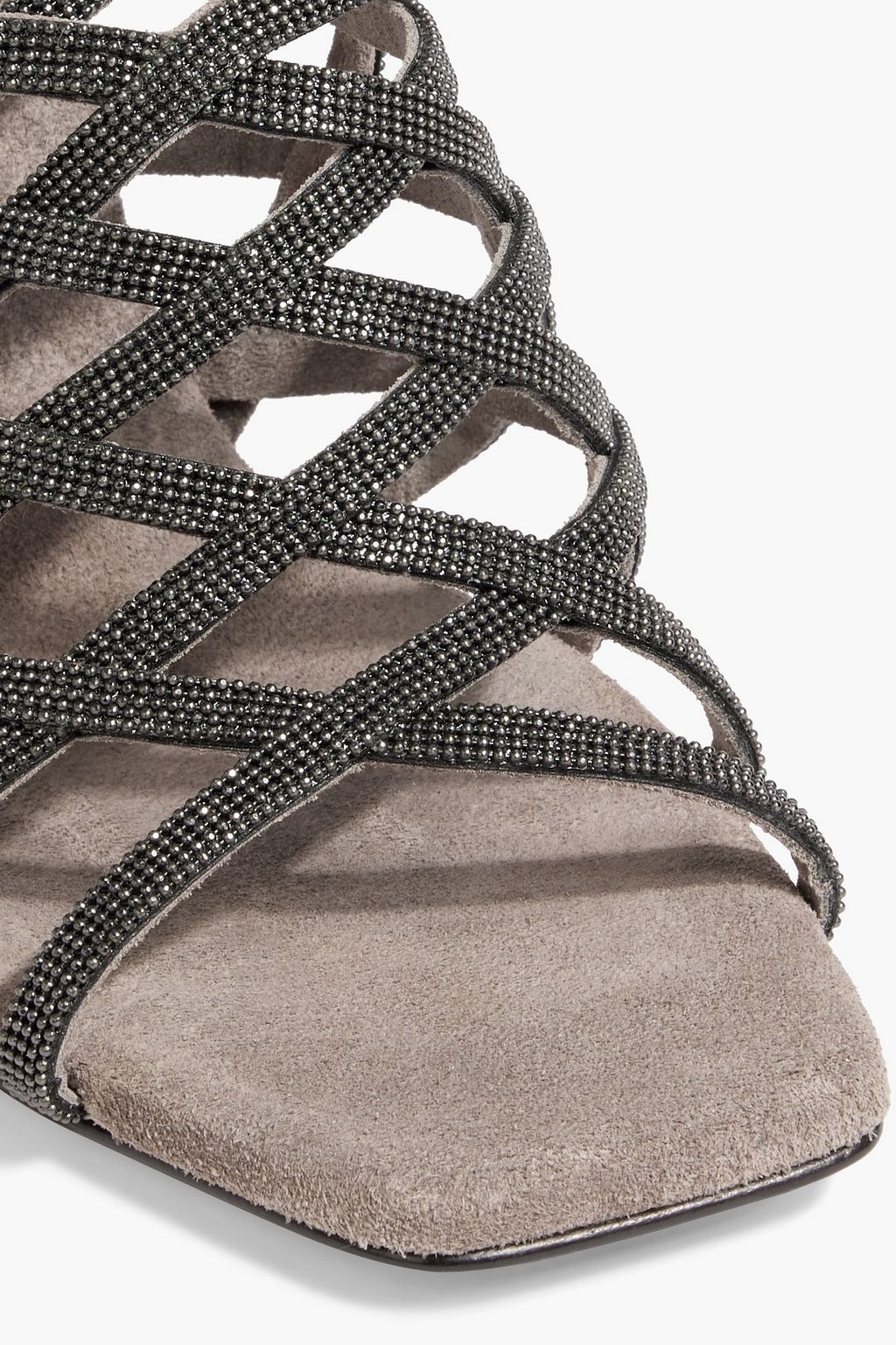 BRUNELLO CUCINELLI Bead-embellished suede sandals