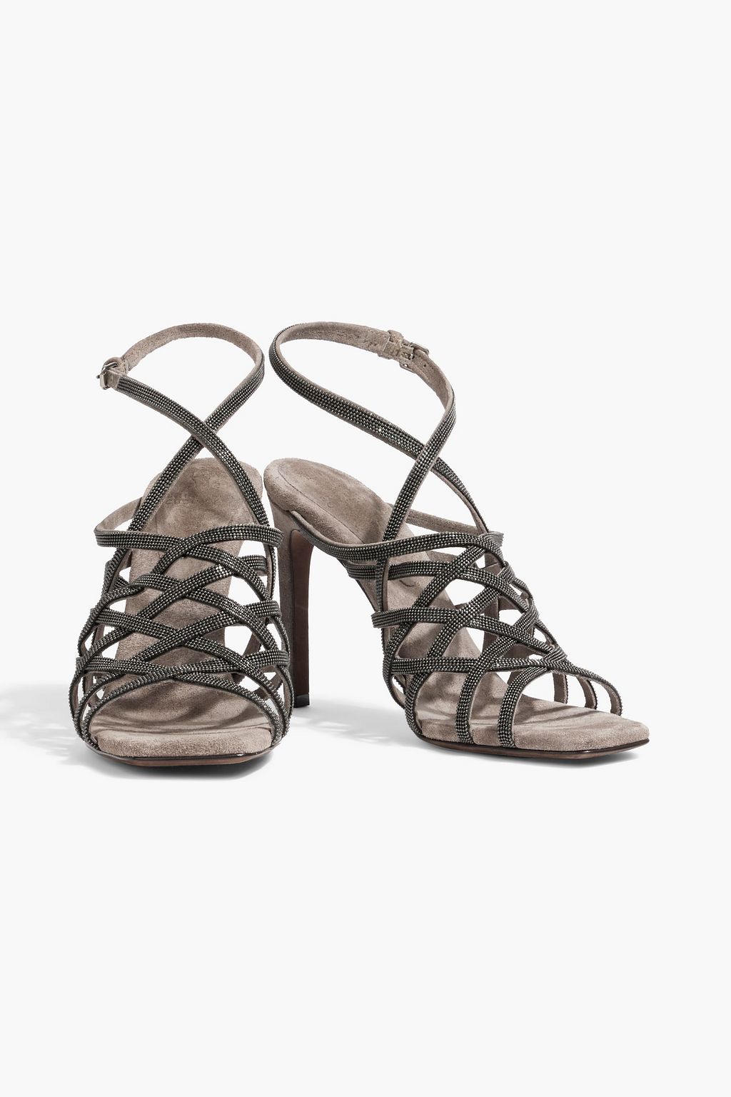 BRUNELLO CUCINELLI Bead-embellished suede sandals