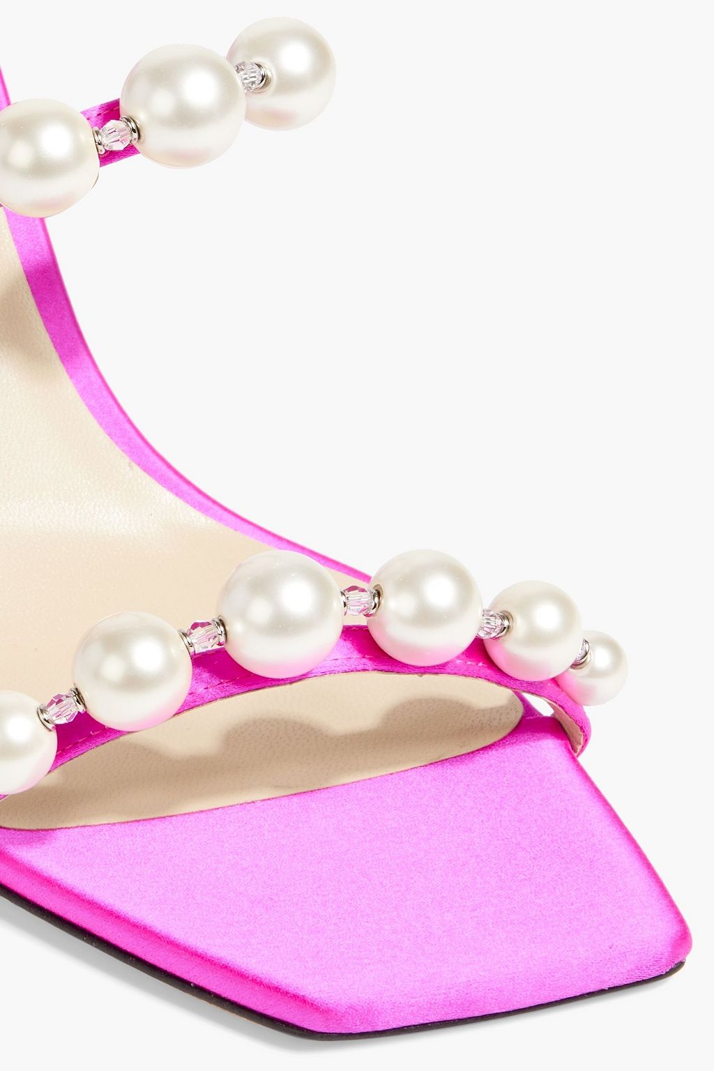 JIMMY CHOO Amara 85 faux pearl-embellished satin sandals