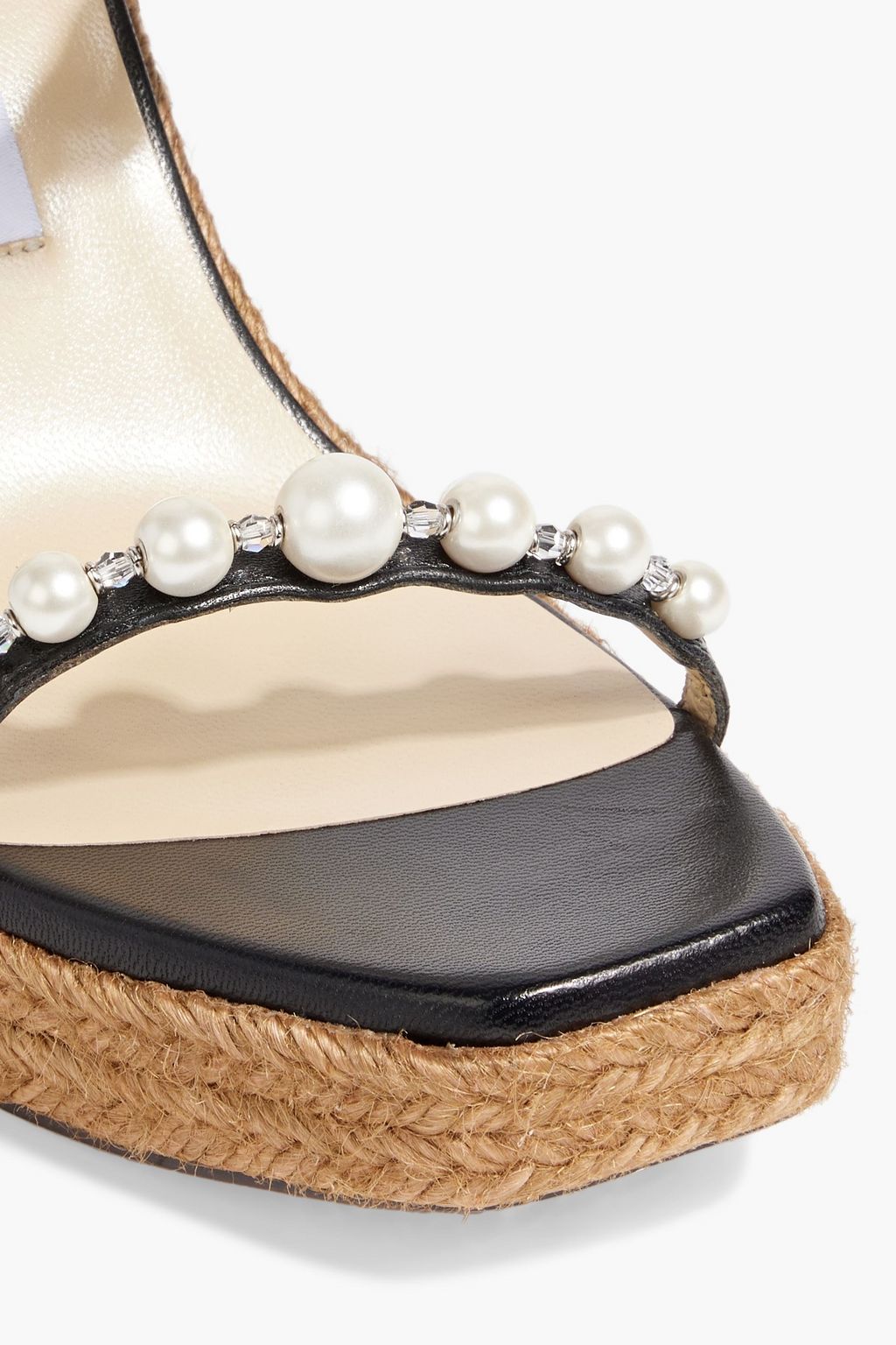 JIMMY CHOO Amatuus 110 embellished leather espadrille wedge sandals