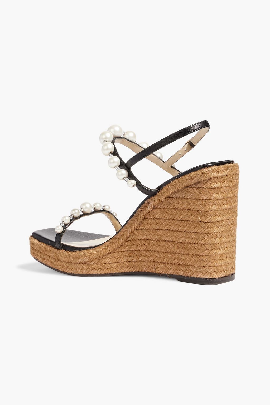 JIMMY CHOO Amatuus 110 embellished leather espadrille wedge sandals
