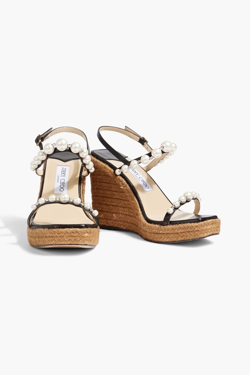 JIMMY CHOO Amatuus 110 embellished leather espadrille wedge sandals