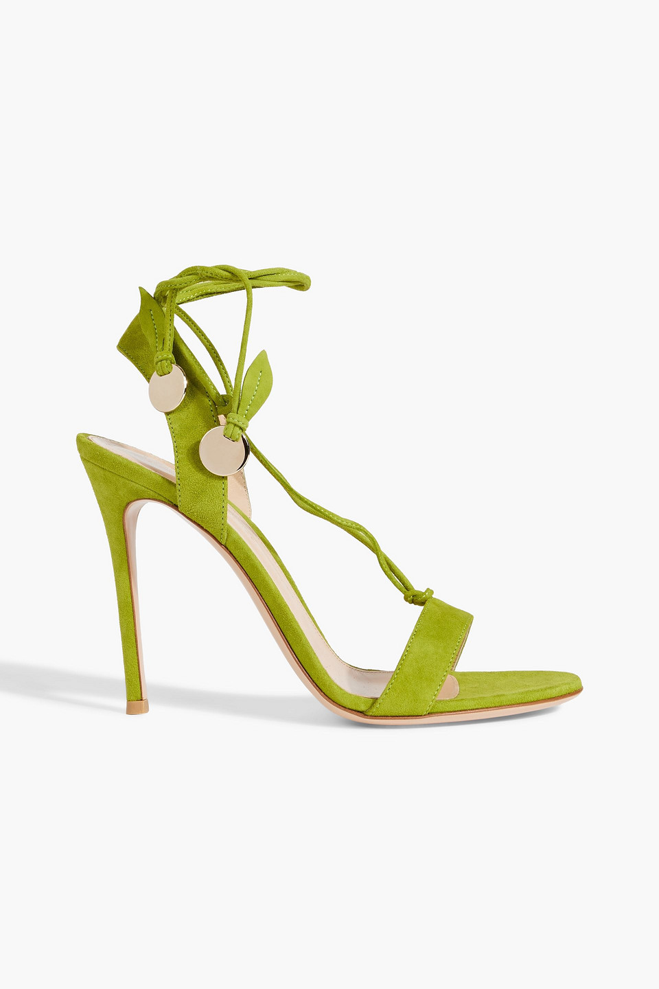 Gianvito Rossi Cherry Suede Sandals In Leaf Green