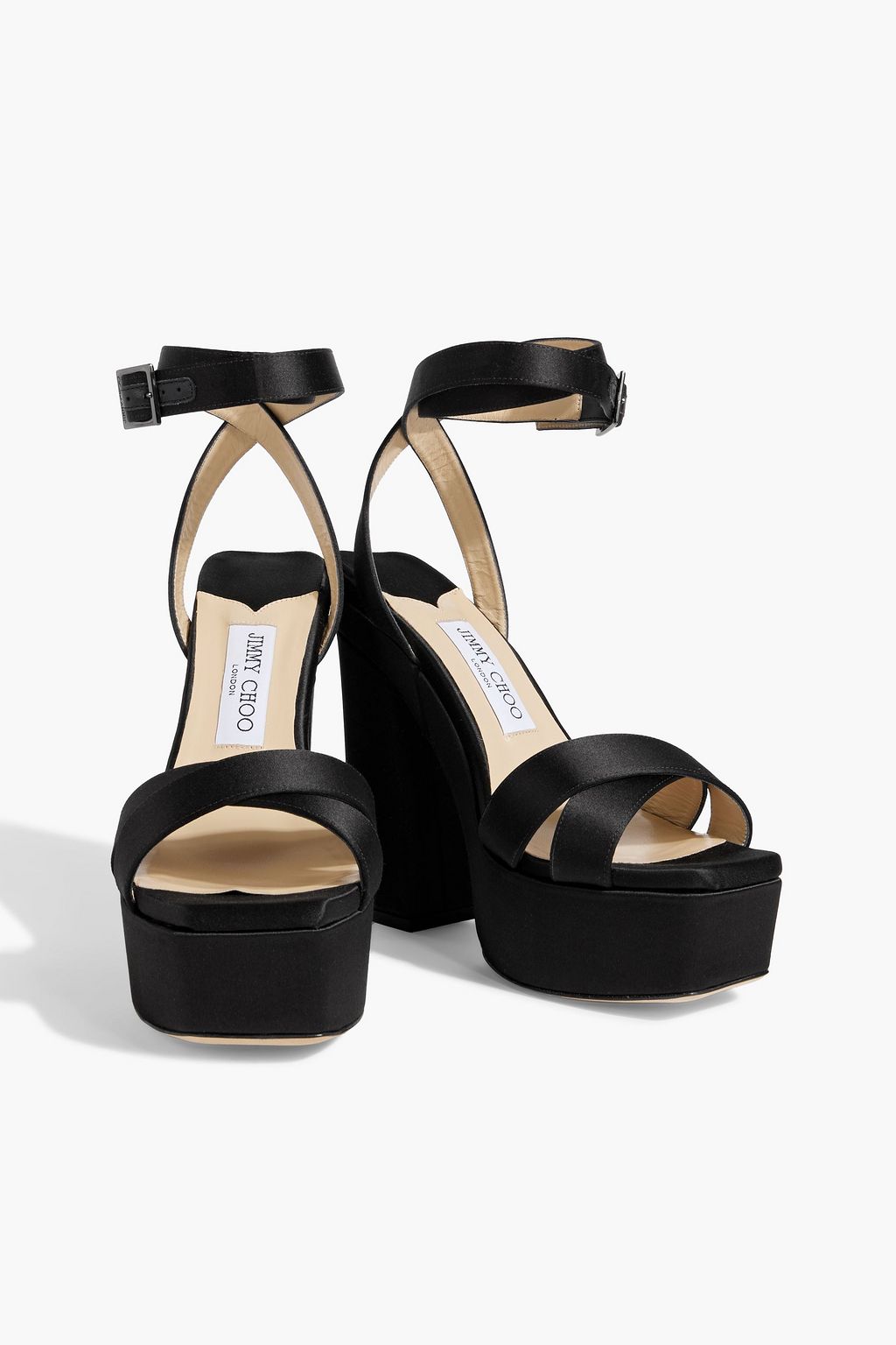 JIMMY CHOO Gaia 140 satin platform sandals