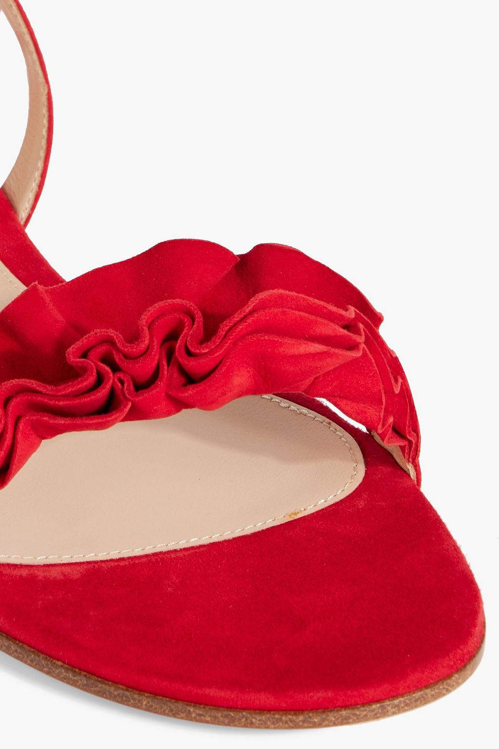 GIANVITO ROSSI Flora ruffled suede sandals