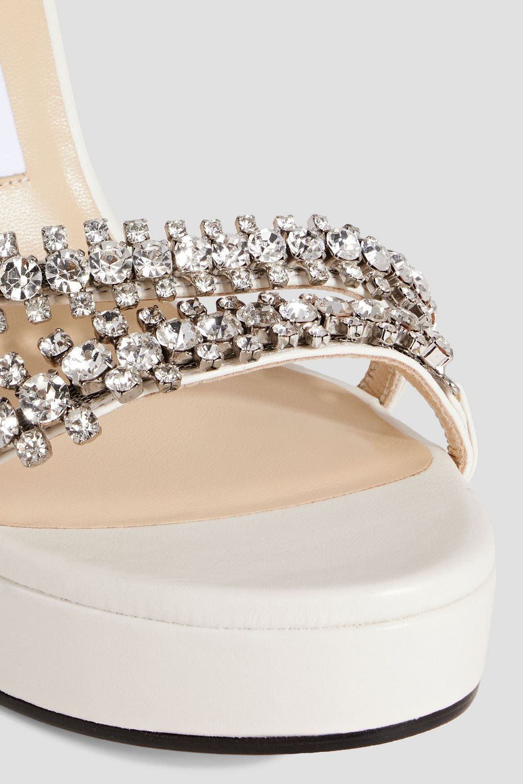 JIMMY CHOO Bing 120 crystal-embellished leather wedge sandals