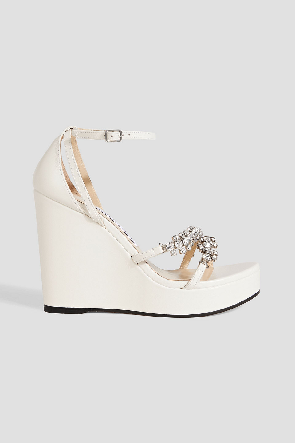 Jimmy Choo Woman Sandals Off White Size 10 Leather In Ecru