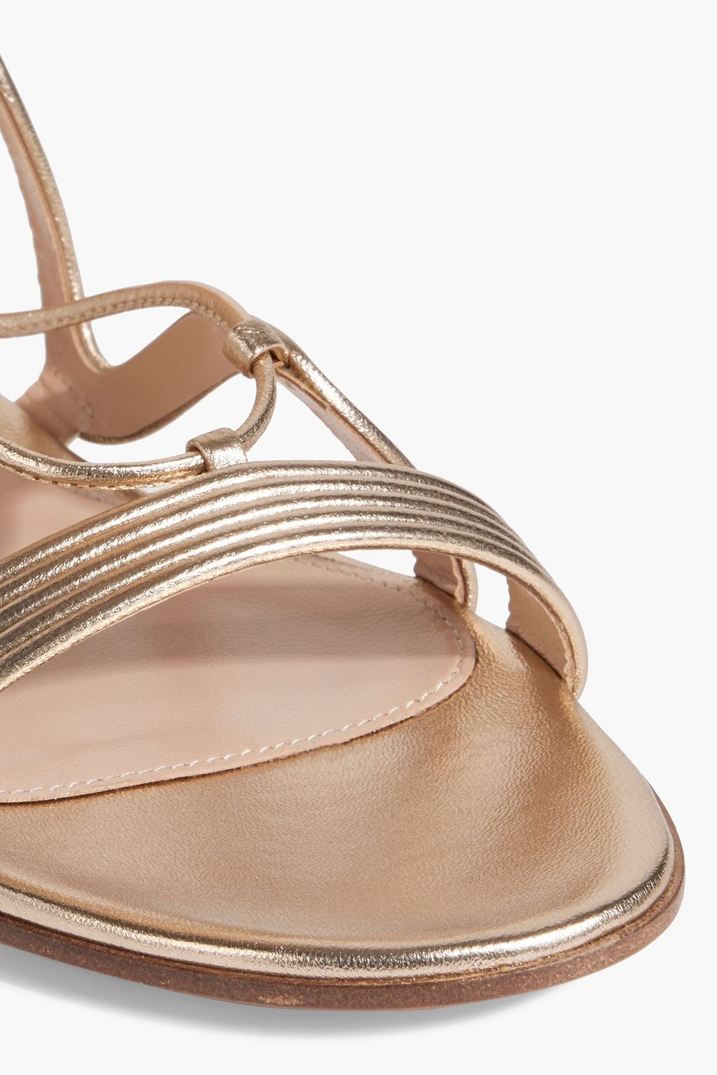 GIANVITO ROSSI Medusa metallic leather sandals