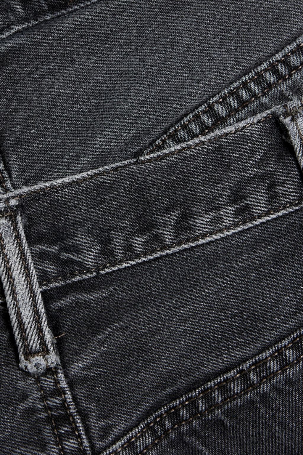 EB DENIM Reinvented distressed denim mini skirt