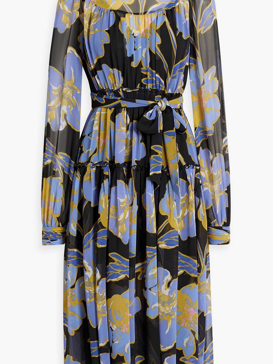 kent floral-print crepe de chine midi dress