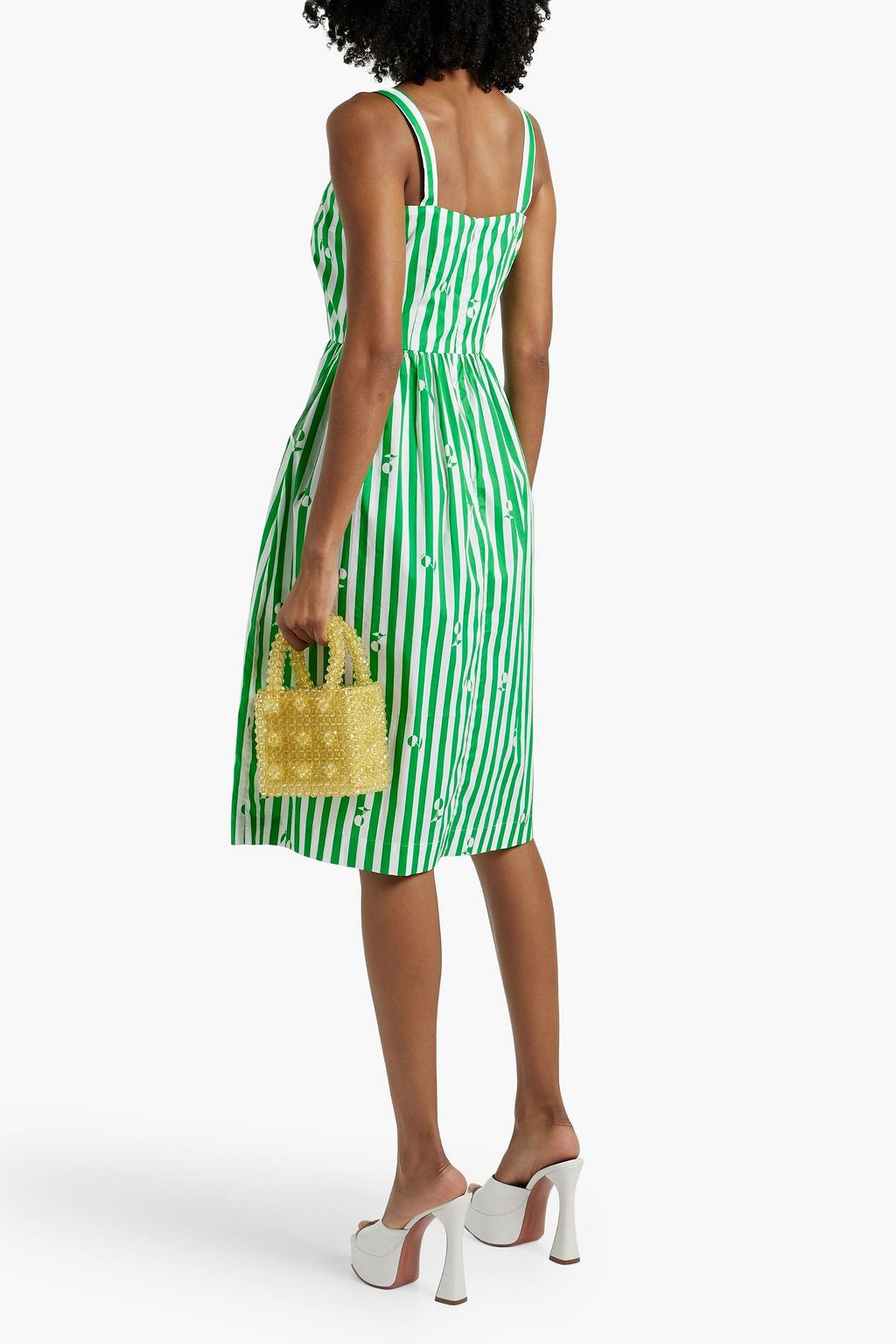 HVN Laura printed cotton-blend midi dress