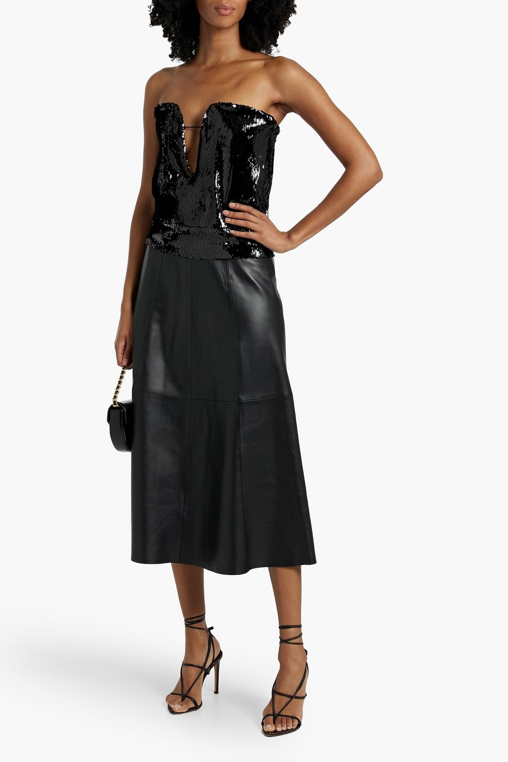 ISABEL MARANT Mandy sequined cotton bustier top