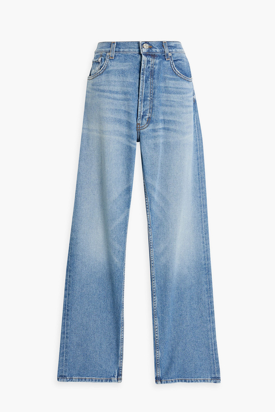 Eb Denim His & Hers High-rise Straight-leg Jeans In Light Denim