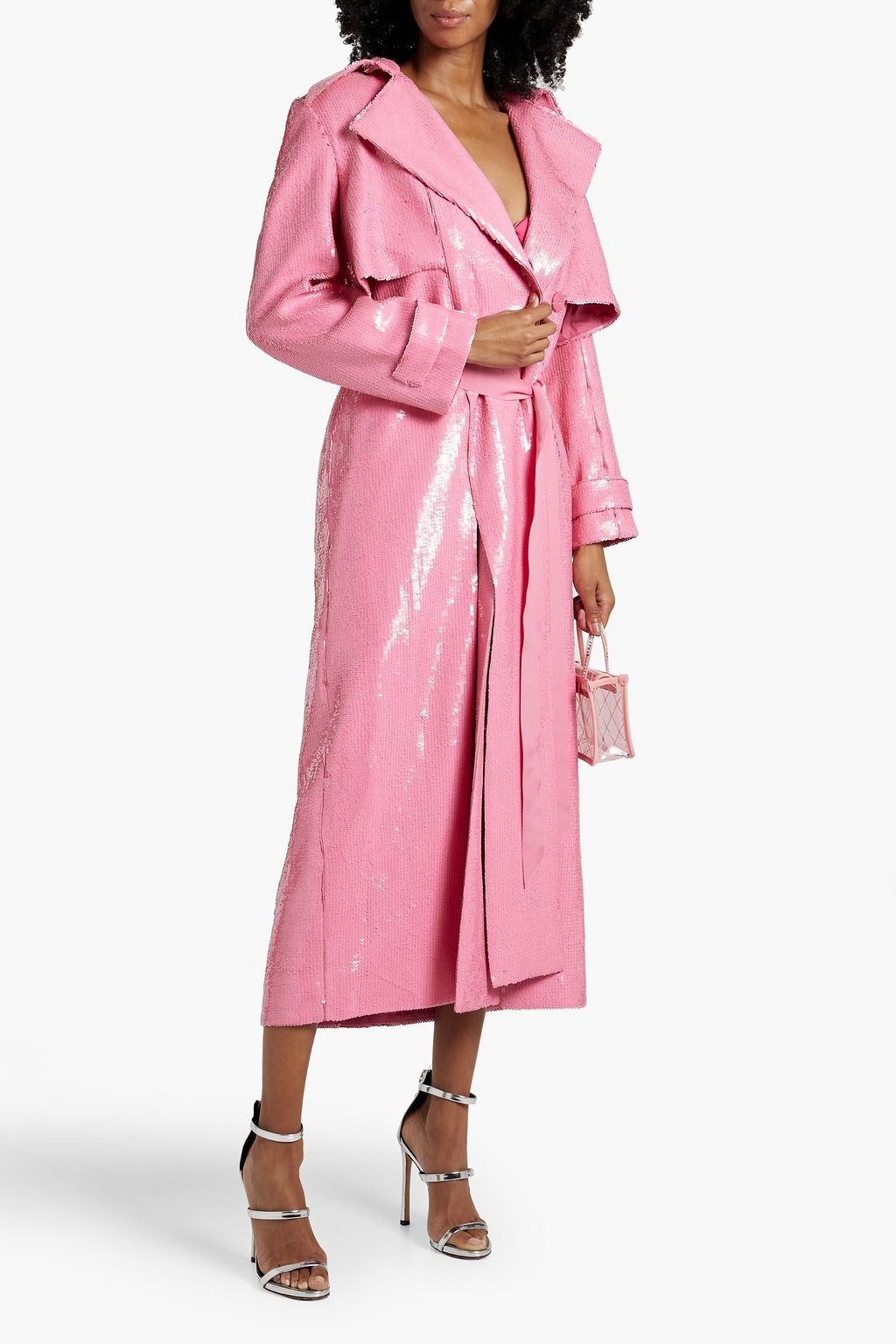 HUISHAN ZHANG Arthur sequined tulle trench coat