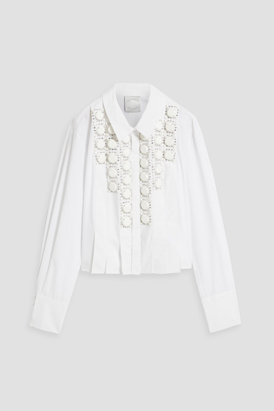 Huishan Zhang Embellished Poplin Shirt In White