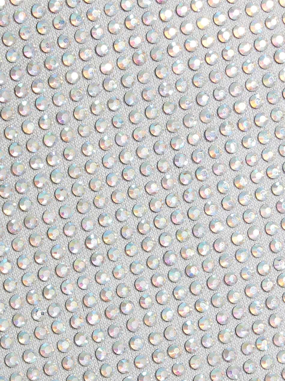 iridescent crystal-embellished woven bustier top