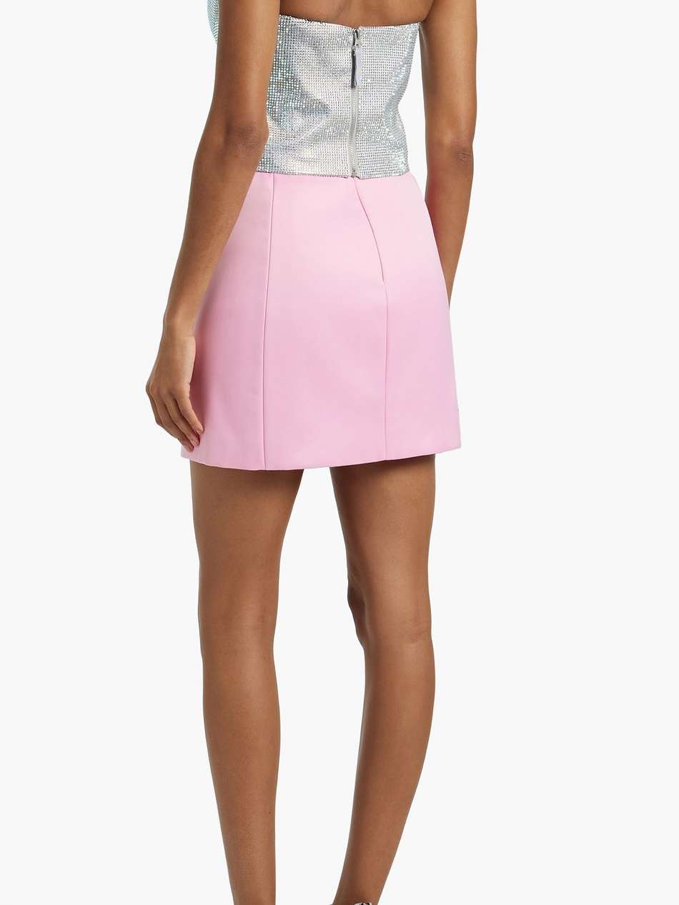 iridescent crystal-embellished woven bustier top