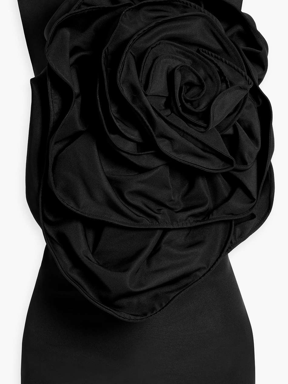 ditte floral-appliquéd faille top