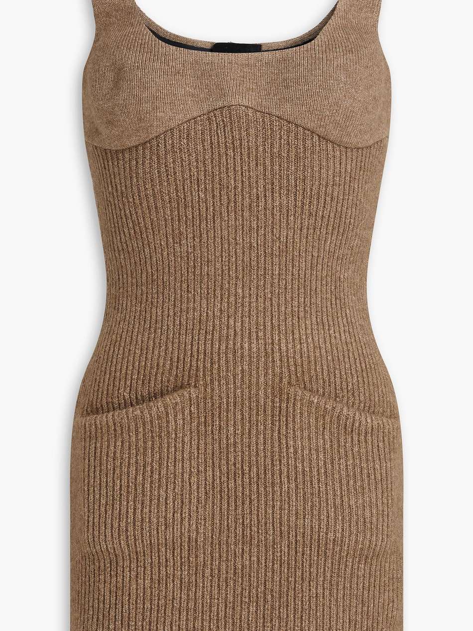mélange ribbed-knit mini dress