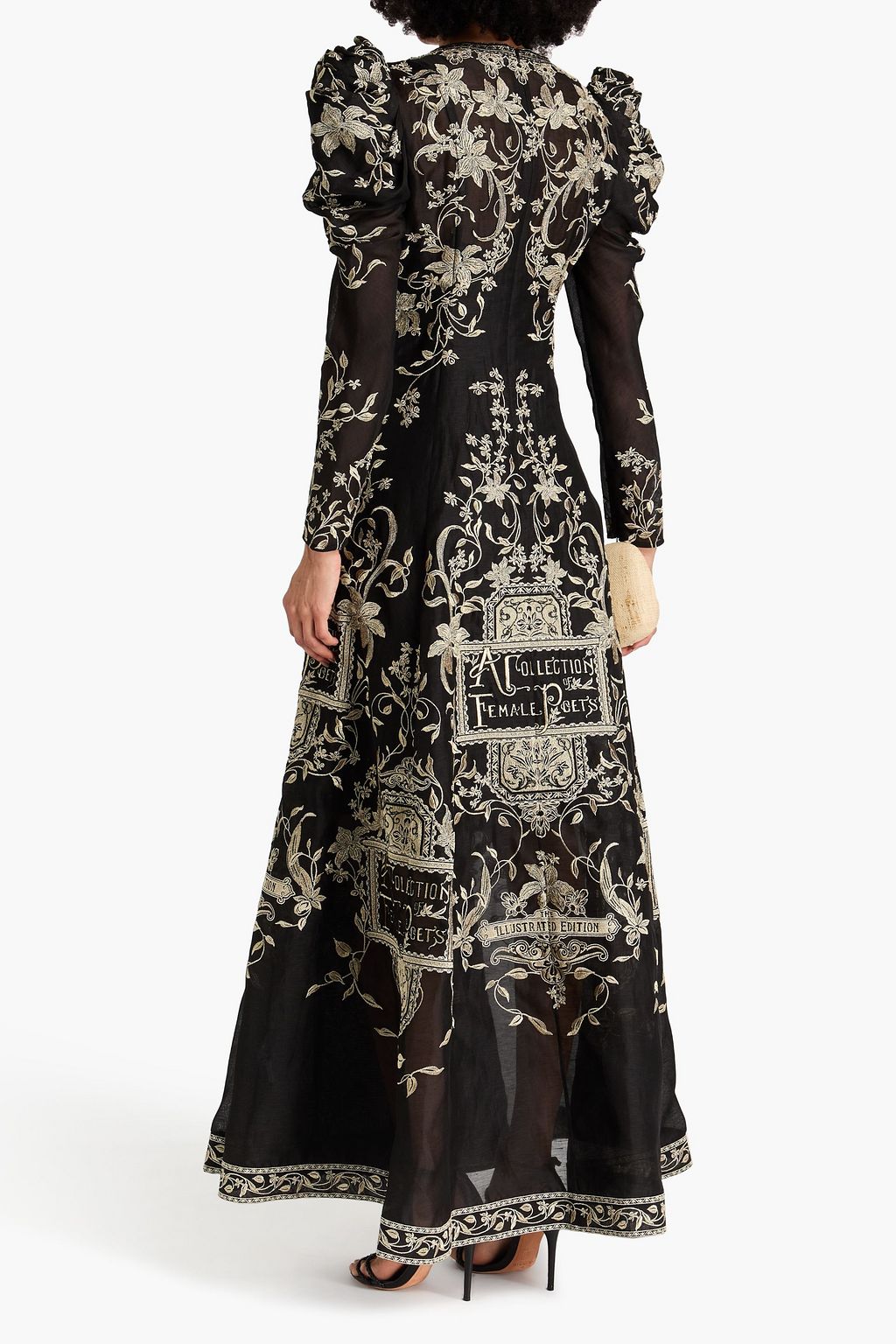 ZIMMERMANN Metallic embroidered silk maxi dress