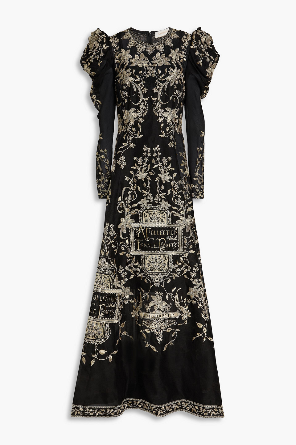 Zimmermann Lyrical Embroidered Maxi Dress In Schwarz