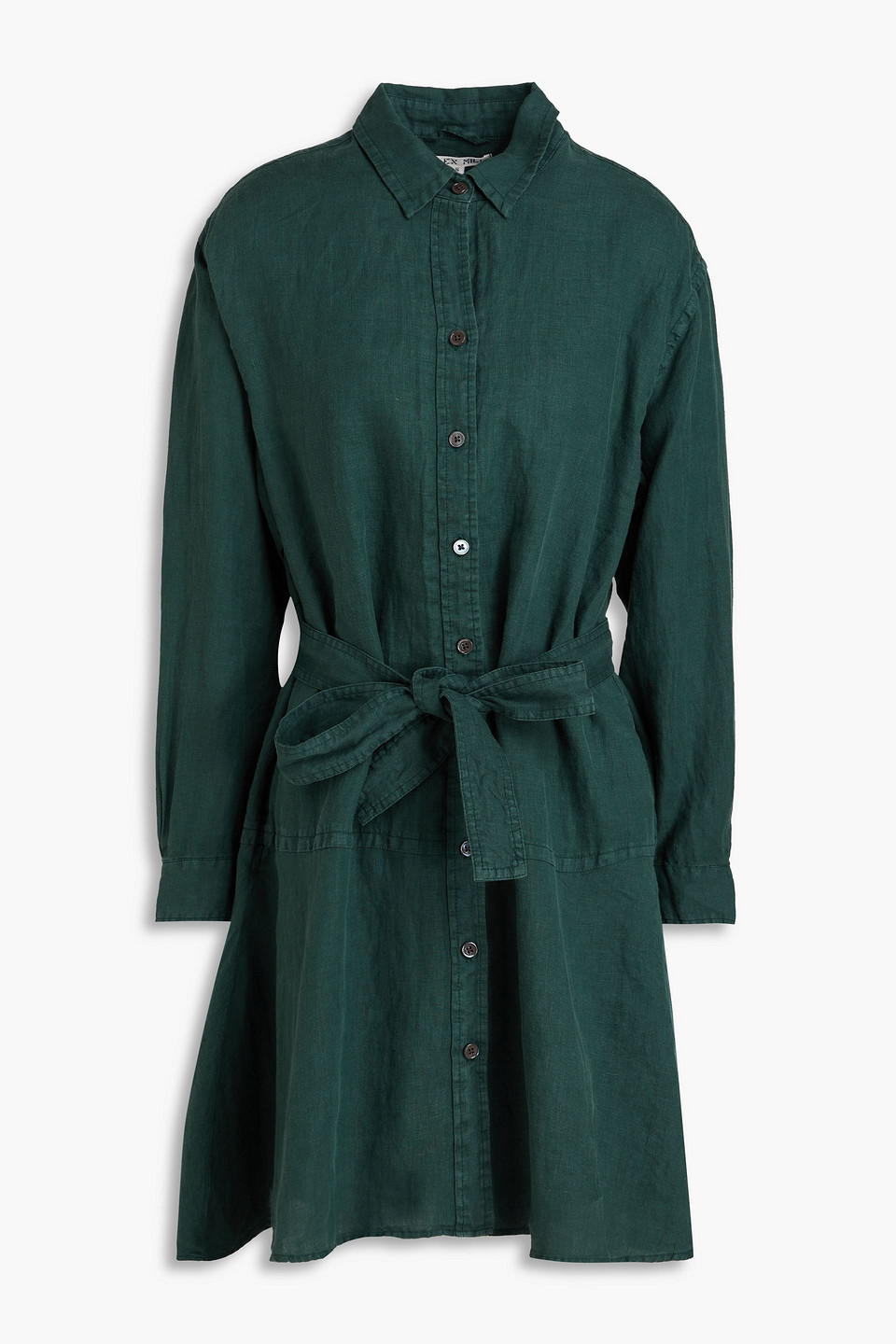 Linen mini shirt dress