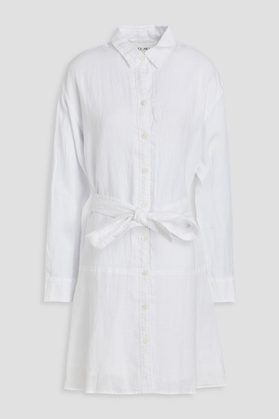 Alex Mill Linen Mini Shirt Dress In White