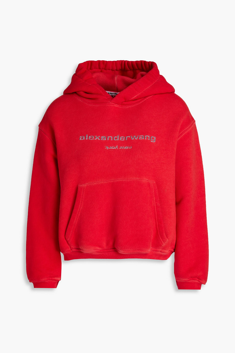 Glittered French cotton-terry hoodie