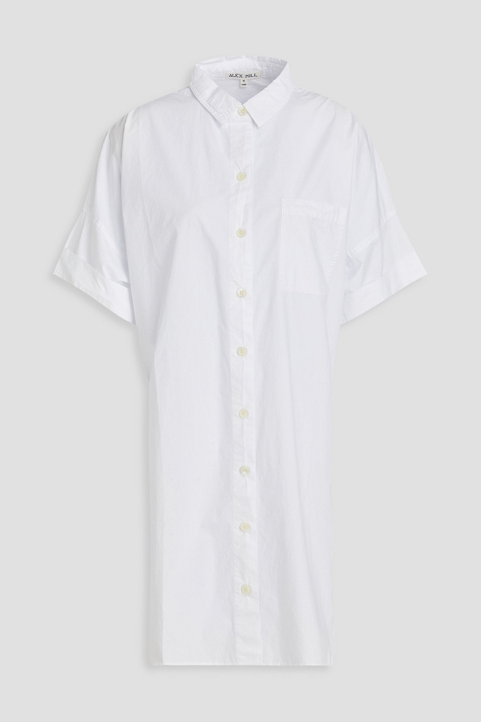 Alex Mill Cotton-poplin Mini Shirt Dress In White