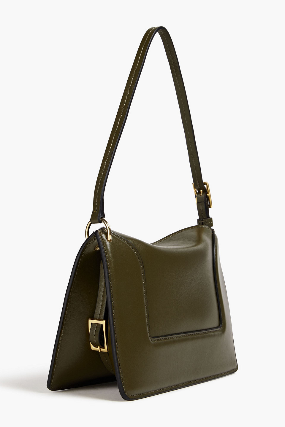 Shop Wandler Penelope Micro Leather Shoulder Bag In Dunkelgrün