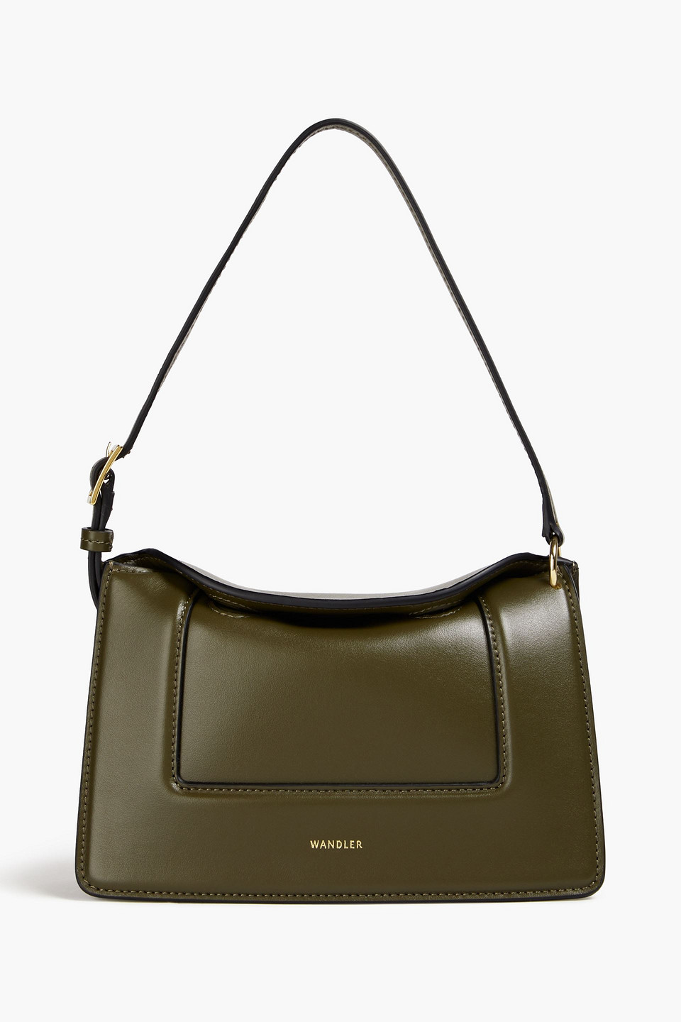 Wandler Leather Shoulder Bag In Dunkelgrün