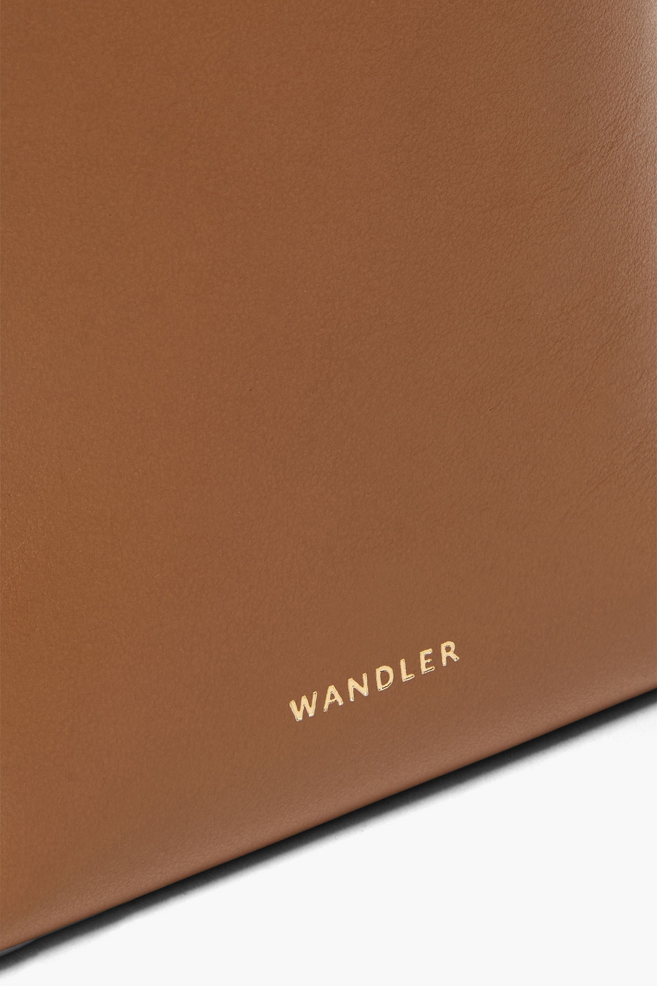 Shop Wandler Leo Box Leather Tote In Hellbraun
