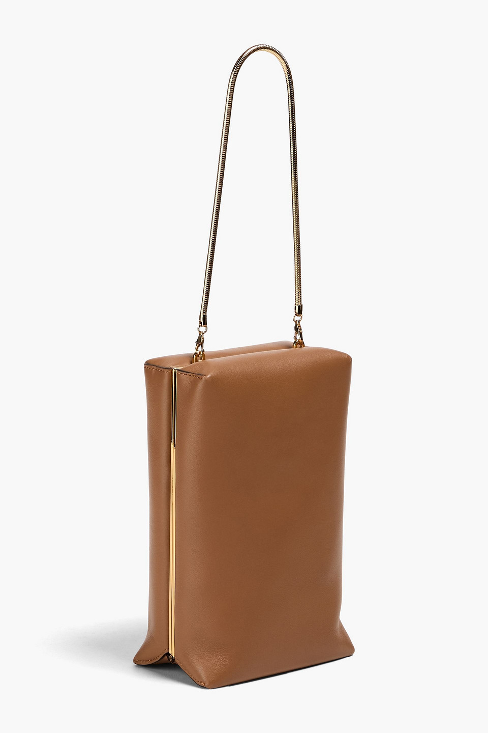 Shop Wandler Leo Box Leather Tote In Hellbraun