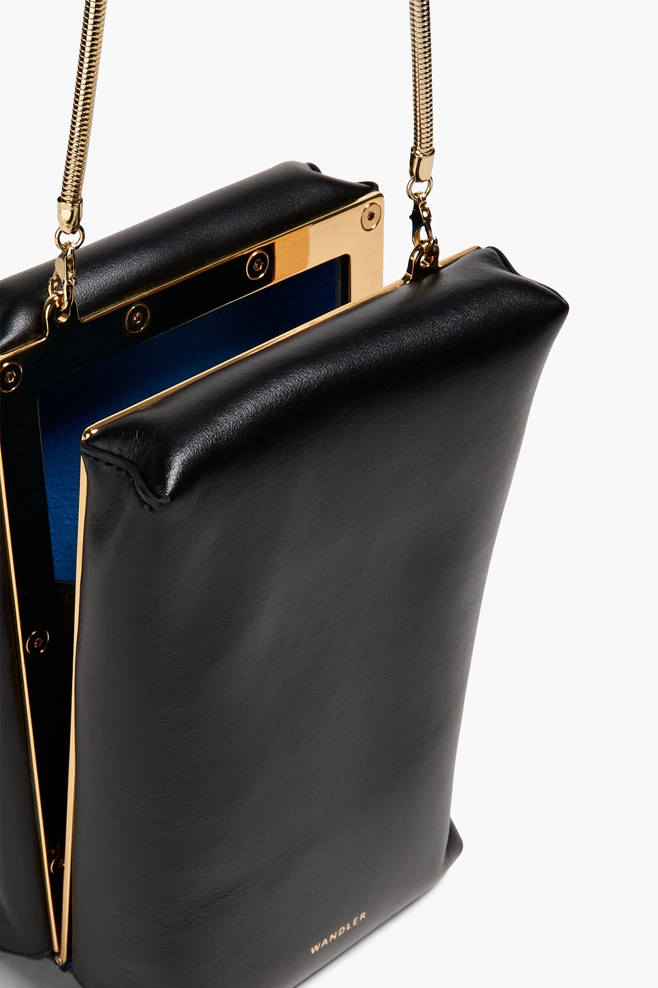 Wandler Leo Box Leather Tote In Schwarz