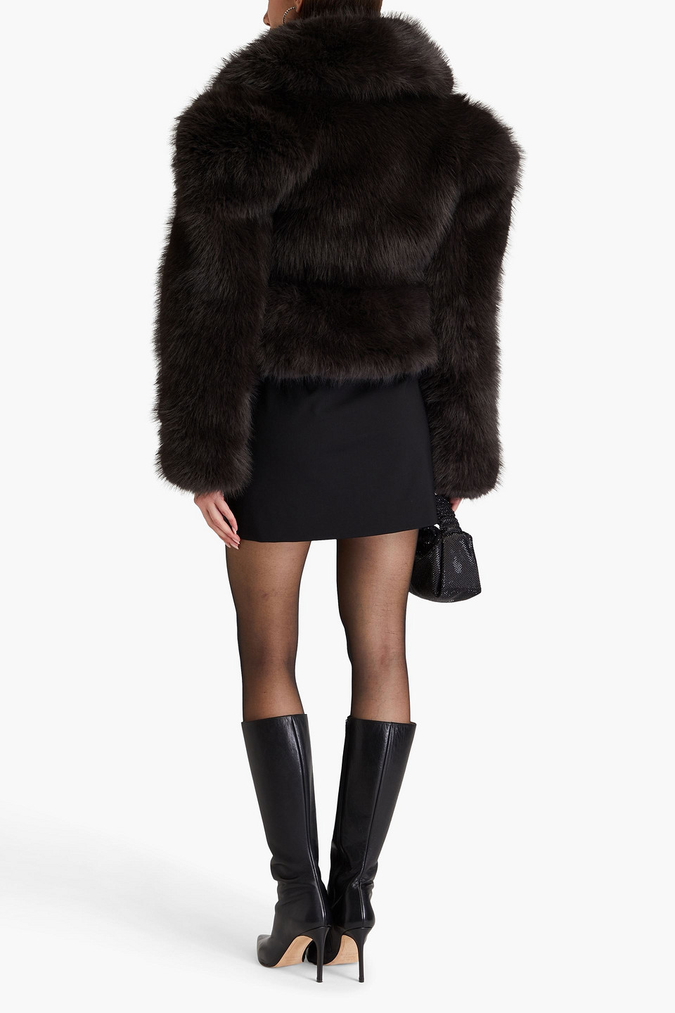 Alexander Wang Jacke Aus Kunstfell Mit Verzierung In Dunkelbraun