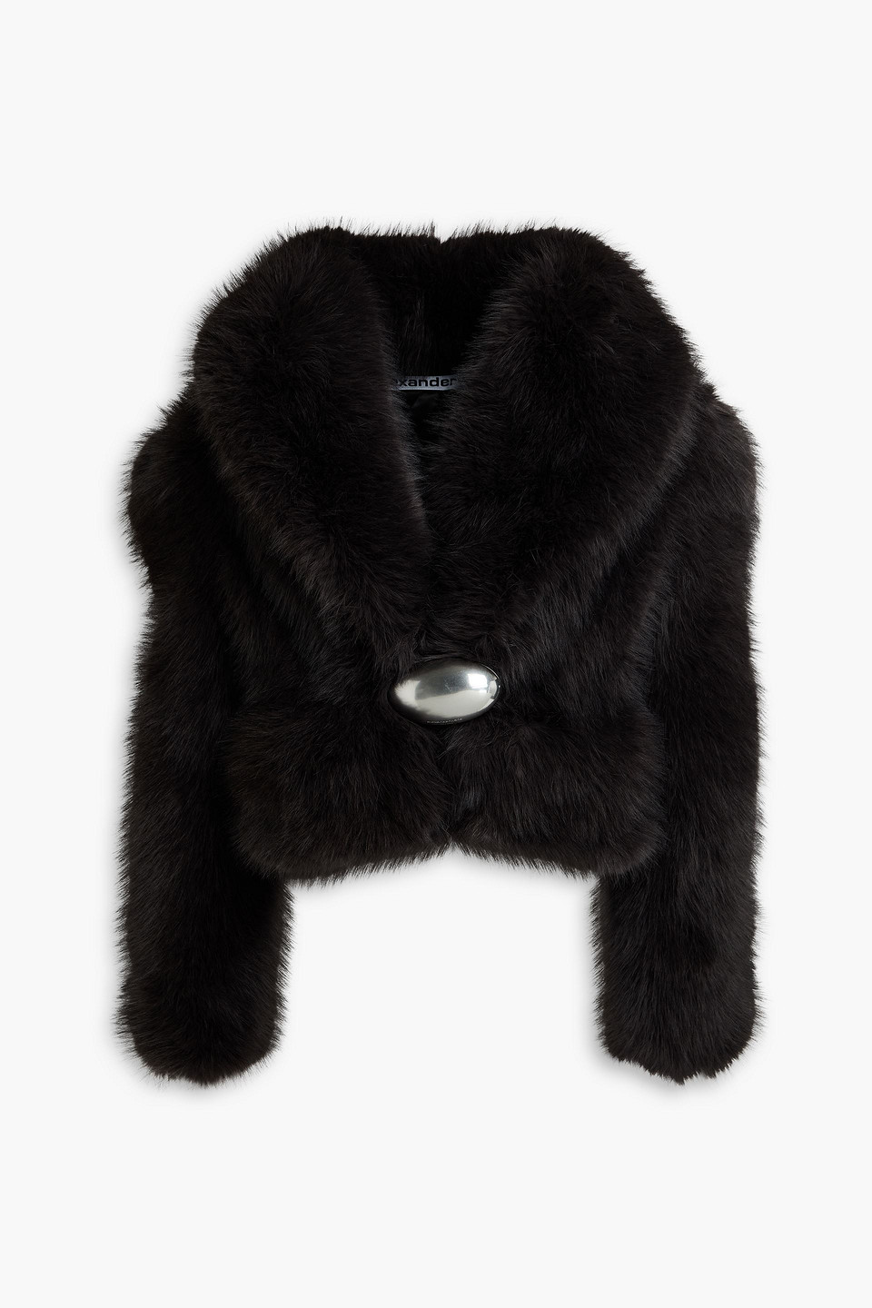 Embellished faux fur jacket