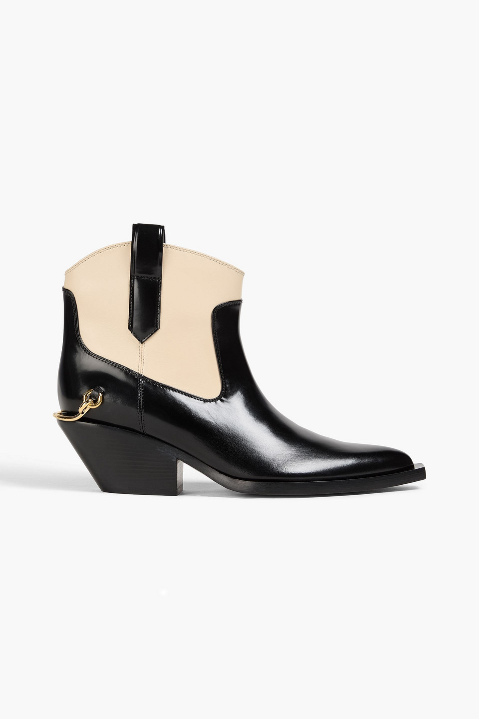 Zimmermann Duncan Leather Cowboy Boots In Black,white