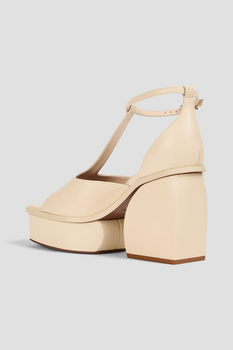 Shop Zimmermann Embellished Leather Platform Sandals In Creme