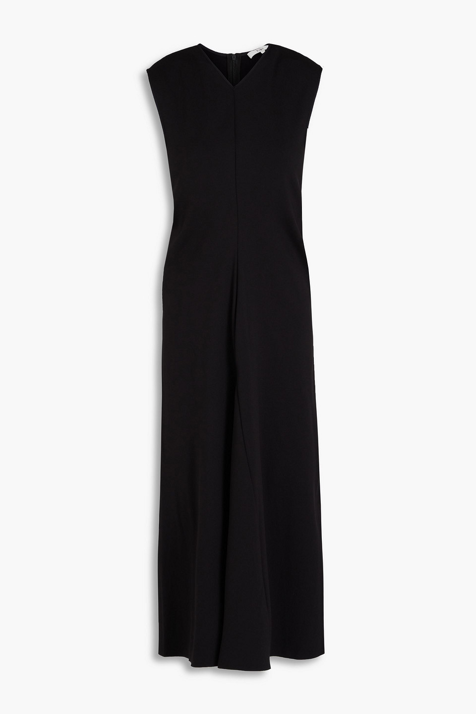 Tibi Ruched Scuba Midi Dress In Black