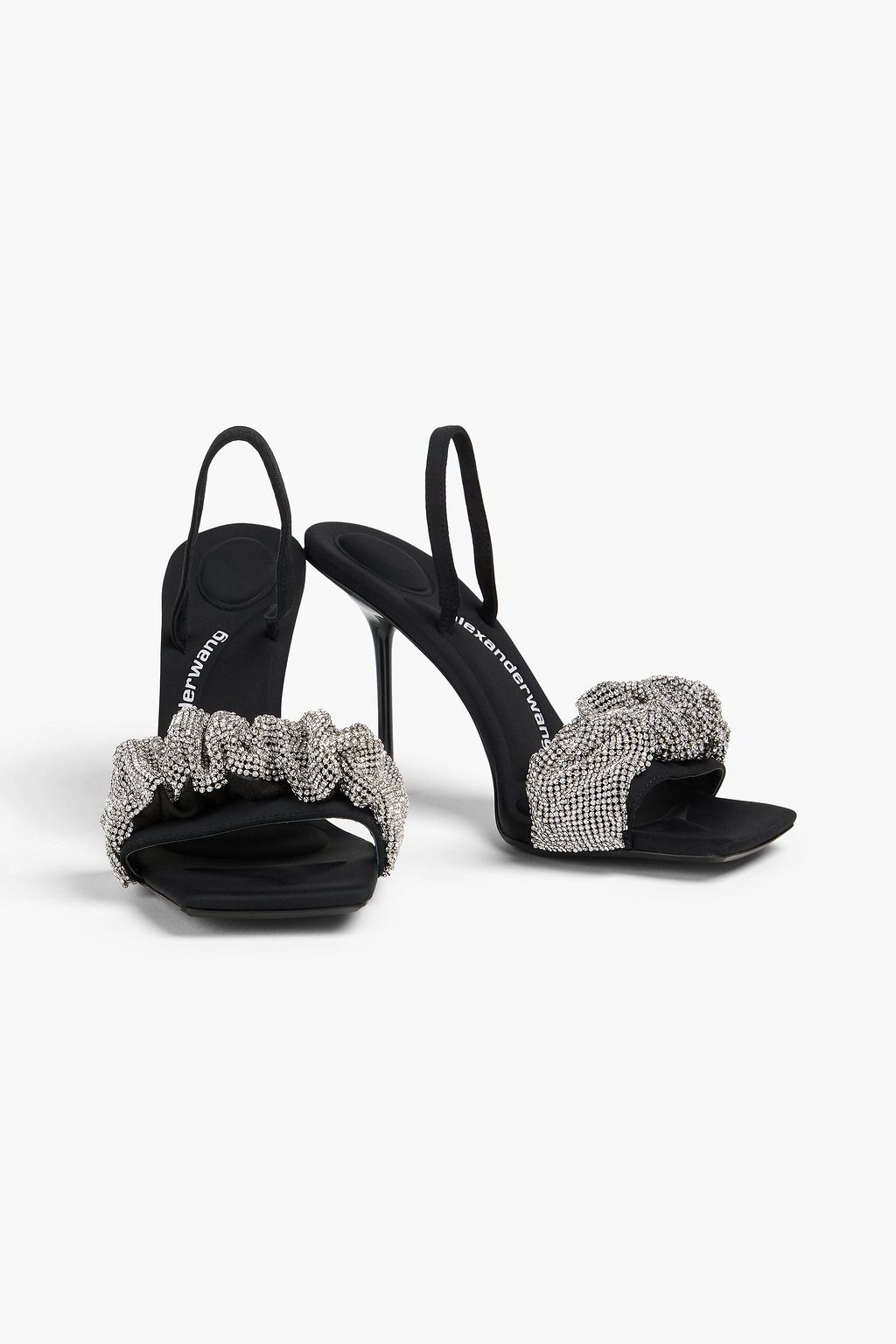 ALEXANDER WANG Julie crystal-embellished scuba slingback sandals