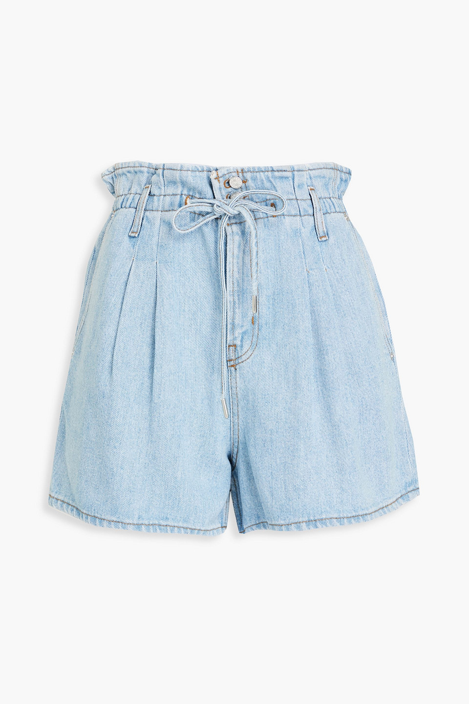 FRAME PLEATED DENIM SHORTS