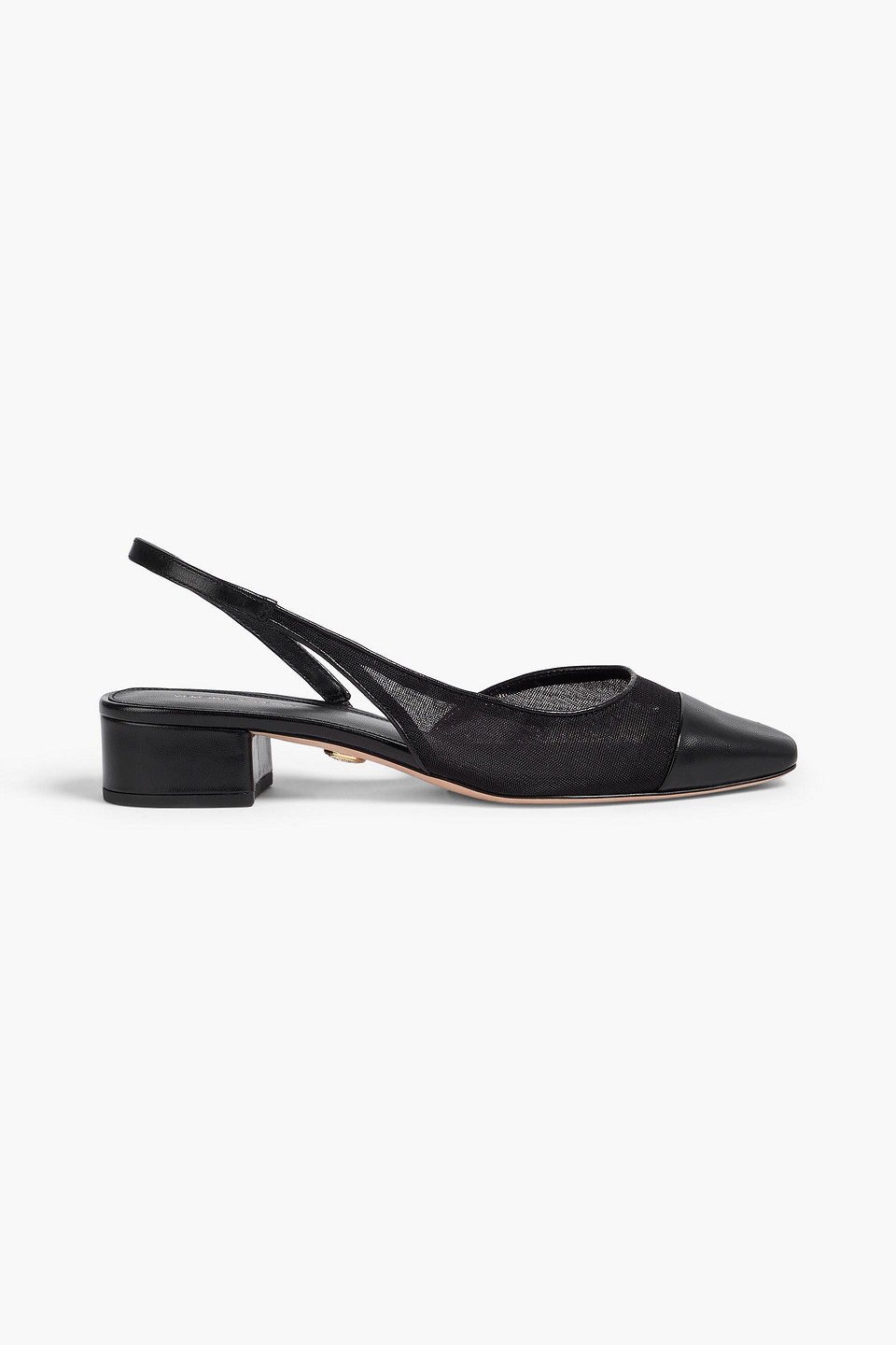 Veronica Beard Cecile Rhinestone Mesh Cap-toe Slingback In Schwarz