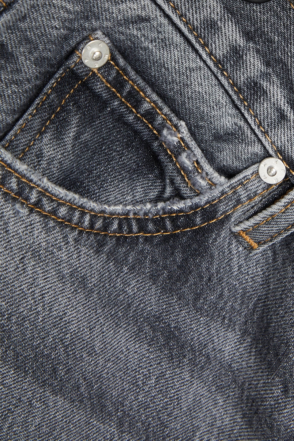 Frame Distressed High-rise Straight-leg Jeans In Gray
