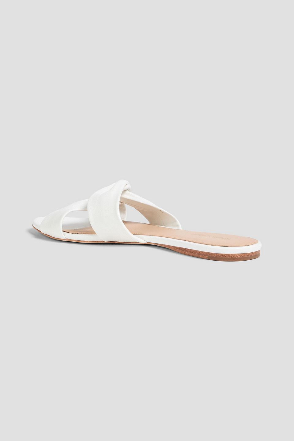 Shop Veronica Beard Seraphina Twisted Leather Sandals In Off-white