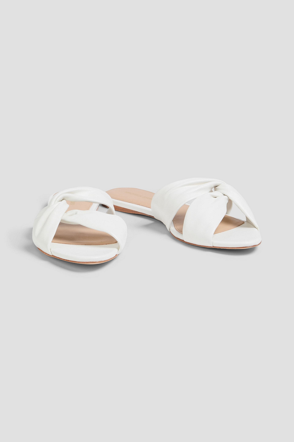 Shop Veronica Beard Seraphina Twisted Leather Sandals In Off-white