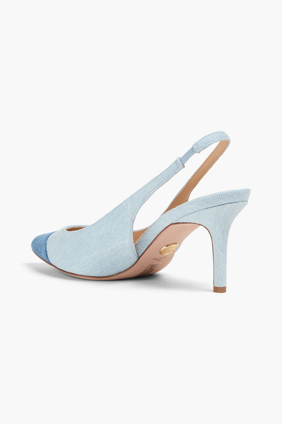 Veronica Beard Liliana 70 Two-tone Denim Slingback Pumps In Light Denim
