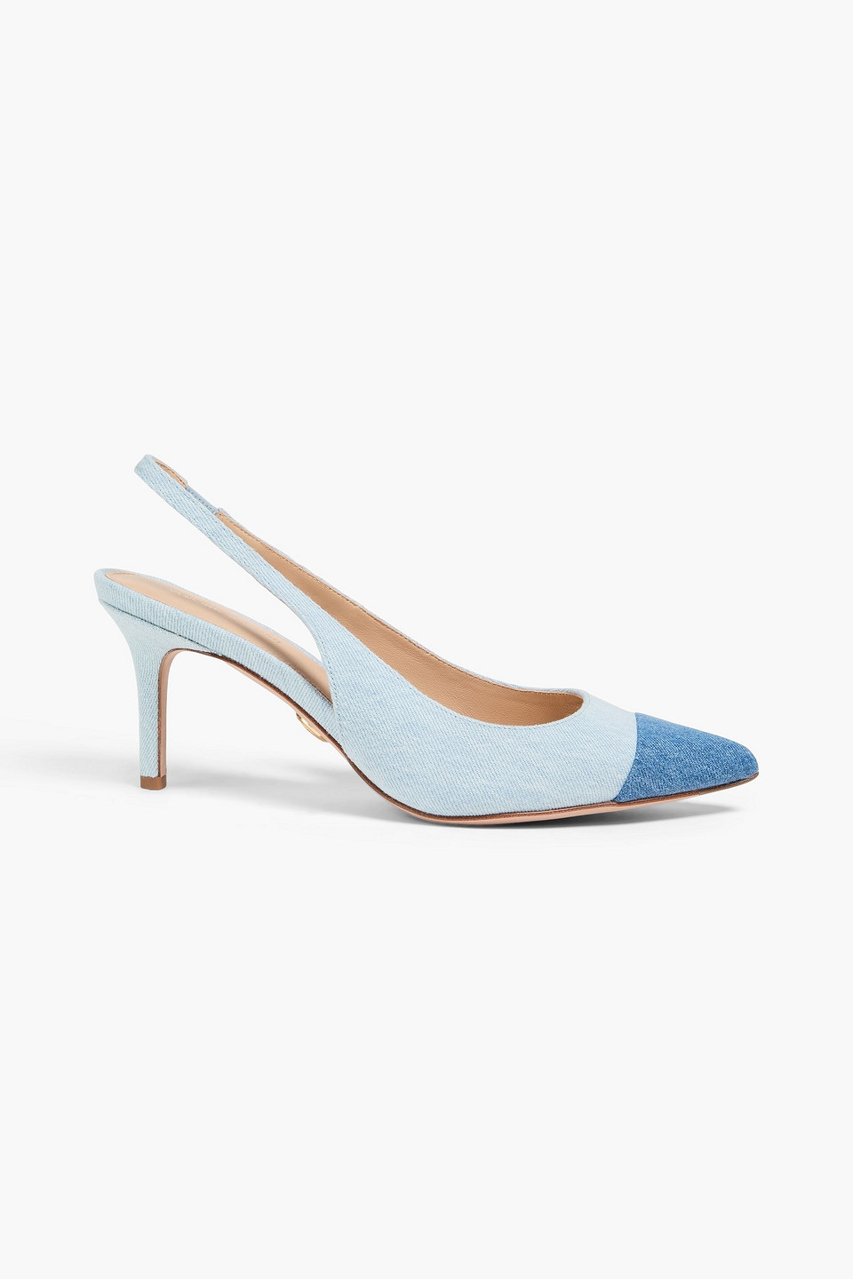 Veronica Beard Liliana 70 Two-tone Denim Slingback Pumps In Light Denim