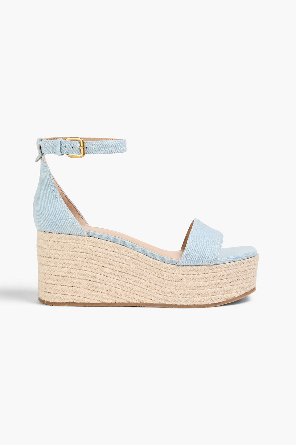 Veronica Beard Gianna Denim Wedge Sandals In Light Denim